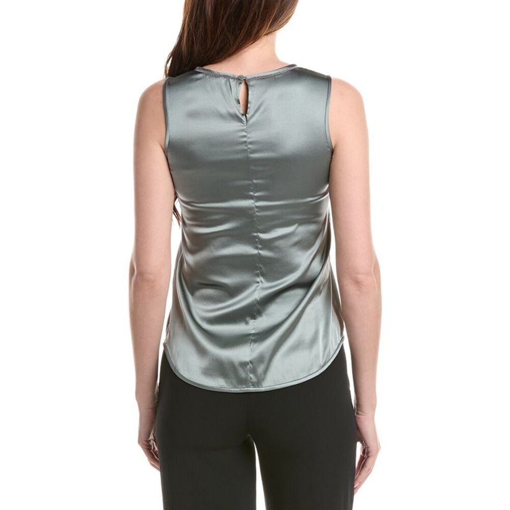 Peserico Womens Silk-Blend Top, Green - Picture 2 of 3